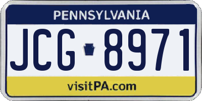 PA license plate JCG8971