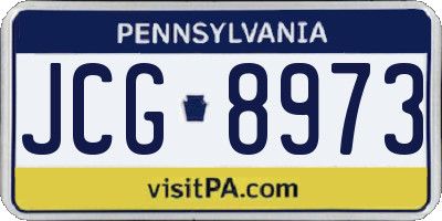 PA license plate JCG8973