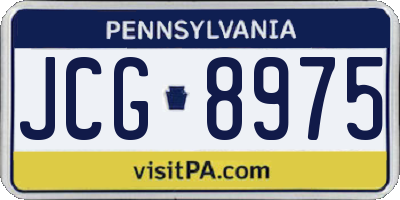 PA license plate JCG8975
