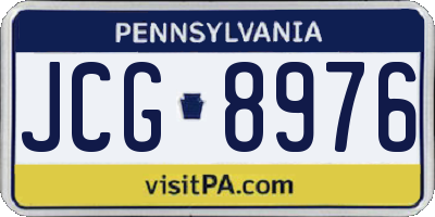 PA license plate JCG8976