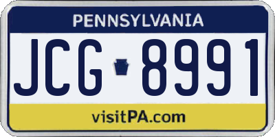 PA license plate JCG8991