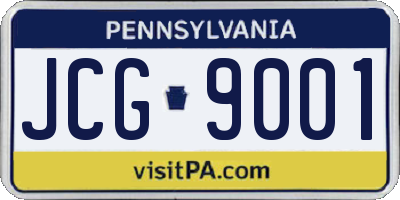 PA license plate JCG9001