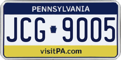 PA license plate JCG9005
