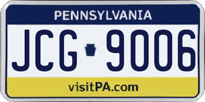 PA license plate JCG9006