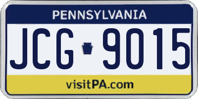 PA license plate JCG9015
