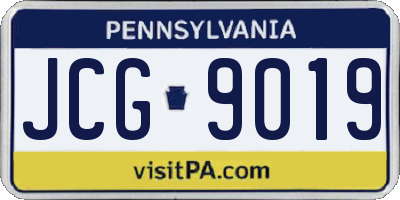 PA license plate JCG9019