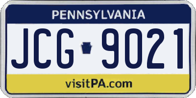 PA license plate JCG9021