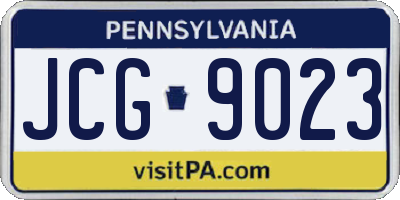 PA license plate JCG9023