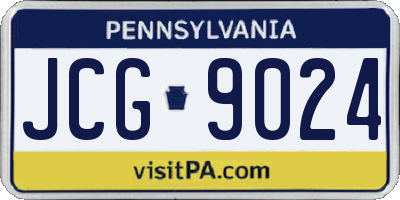 PA license plate JCG9024