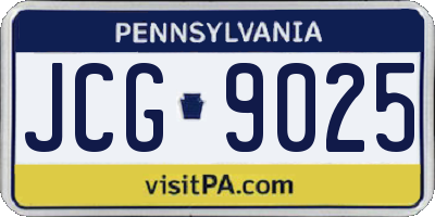 PA license plate JCG9025