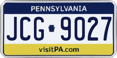 PA license plate JCG9027