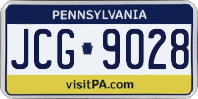 PA license plate JCG9028