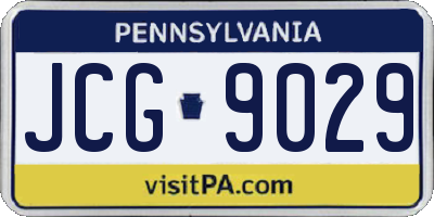 PA license plate JCG9029