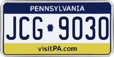 PA license plate JCG9030