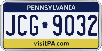 PA license plate JCG9032