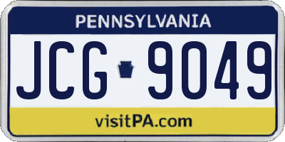 PA license plate JCG9049