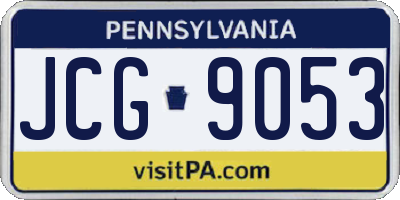 PA license plate JCG9053