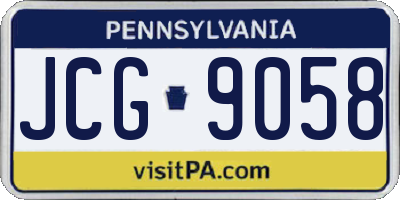 PA license plate JCG9058