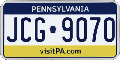 PA license plate JCG9070
