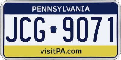 PA license plate JCG9071