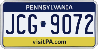 PA license plate JCG9072