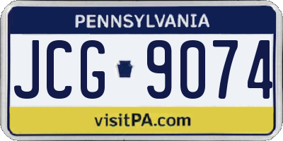 PA license plate JCG9074