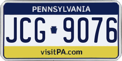 PA license plate JCG9076