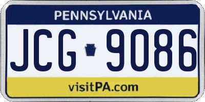 PA license plate JCG9086