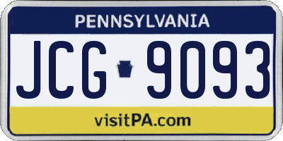PA license plate JCG9093