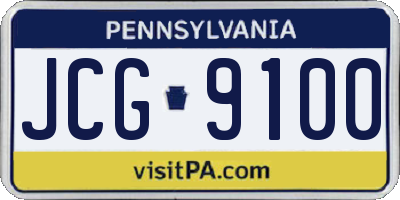 PA license plate JCG9100