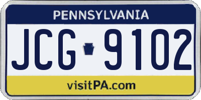 PA license plate JCG9102
