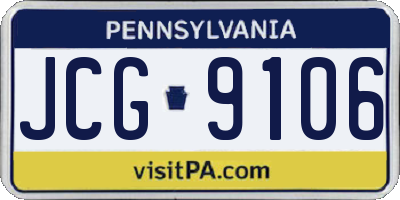 PA license plate JCG9106