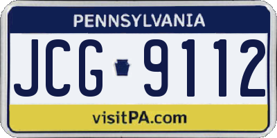 PA license plate JCG9112