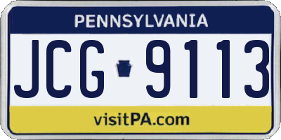 PA license plate JCG9113