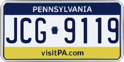 PA license plate JCG9119