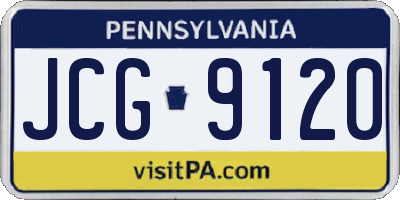 PA license plate JCG9120