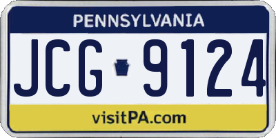 PA license plate JCG9124