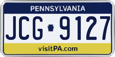 PA license plate JCG9127