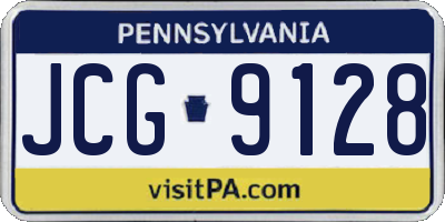PA license plate JCG9128