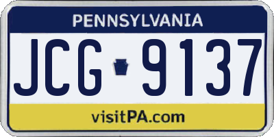 PA license plate JCG9137