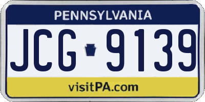 PA license plate JCG9139