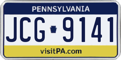 PA license plate JCG9141
