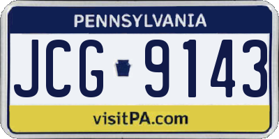 PA license plate JCG9143
