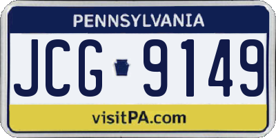 PA license plate JCG9149