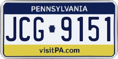 PA license plate JCG9151