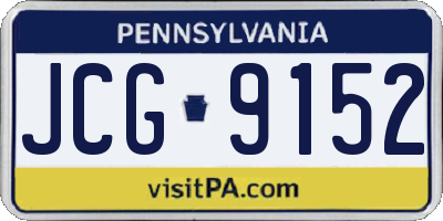 PA license plate JCG9152