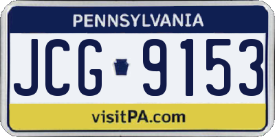 PA license plate JCG9153