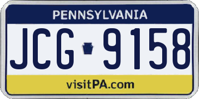PA license plate JCG9158