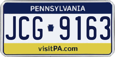 PA license plate JCG9163