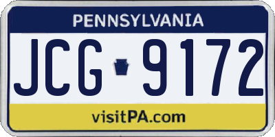 PA license plate JCG9172